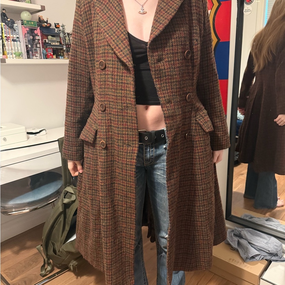 Lena Hoschek Lawrence Double-Breasted Harris Tweed Coat - Size L - Picture 14 of 15